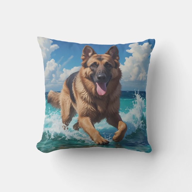 Tysk Shepherd Elegant Dekorativ kudde (Framsida)