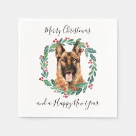 Tysk Shepherd Elegant Hund God jul Pappersservett