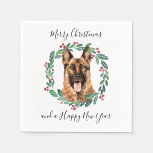 Tysk Shepherd Elegant Hund God jul Pappersservett