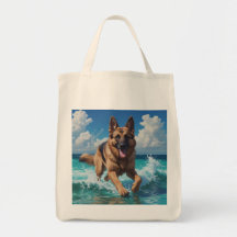 Tysk Shepherd Elegant Livsmedel Tote Bag