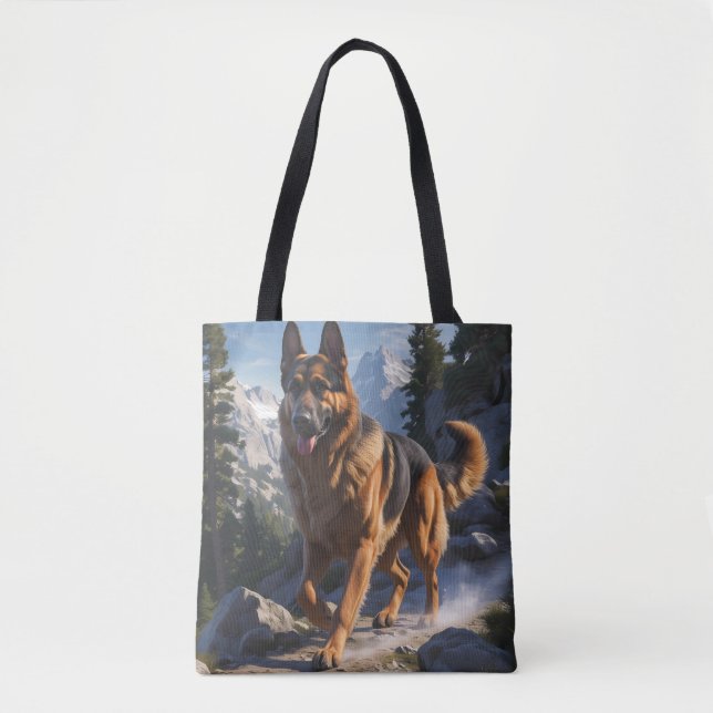 Tysk Shepherd Elegant Shoulder Tote Bag Tygkasse (Framsida)