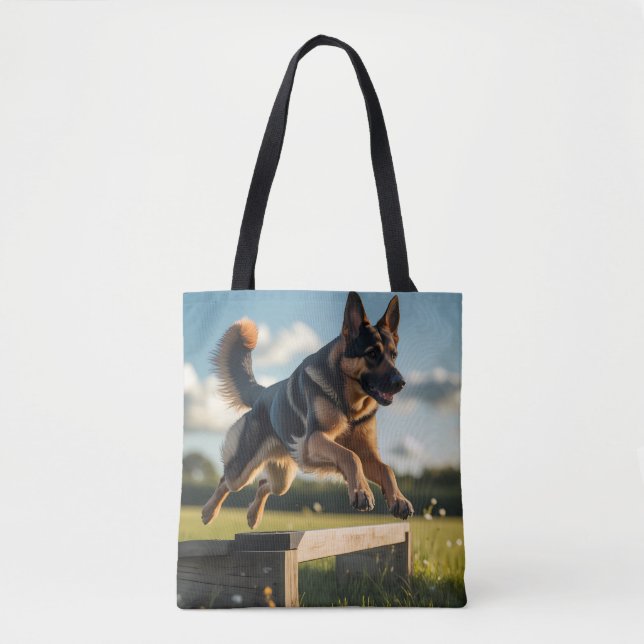 Tysk Shepherd Elegant Shoulder Tote Bag Tygkasse (Framsida)