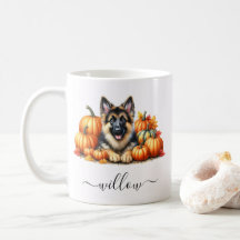 Tysk Shepherd Fall Mugg med Personlig Namn