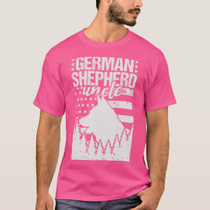 Tysk Shepherd farbror American Flagga T Shirt