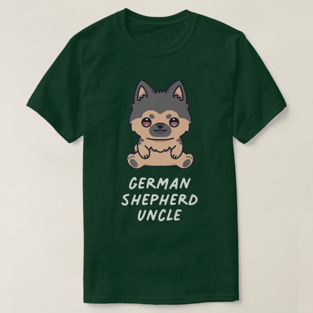 Tysk Shepherd farbror Kawaii Anime Hund älskare Ow T Shirt (Design framsida)