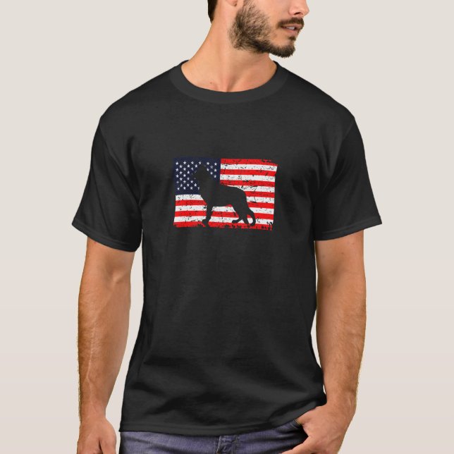 Tysk Shepherd Flagga Sheepdog Patriotic T Shirt (Framsida)