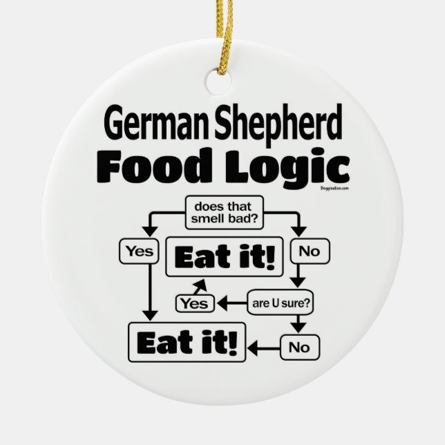 Tysk shepherd Food Logic Julgransprydnad Keramik (Framsidan)