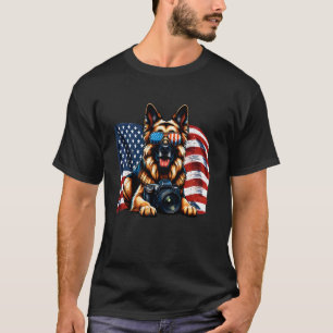 Tysk Shepherd Fotografi Älskare USA Flagga Patriot T Shirt
