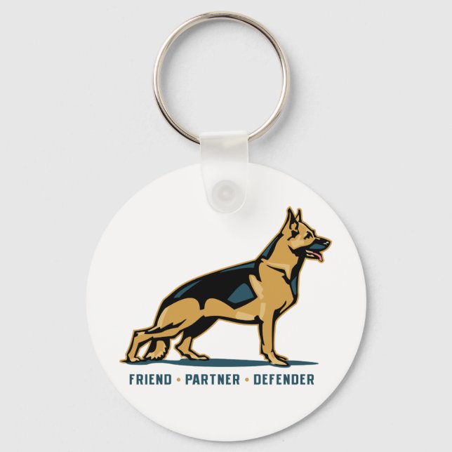 Tysk Shepherd Friend Nyckelring (Framsida)
