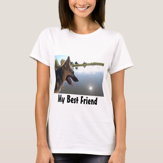 Tysk Shepherd Friend T Shirt (Framsida)