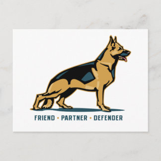 Tysk Shepherd Friend Vykort