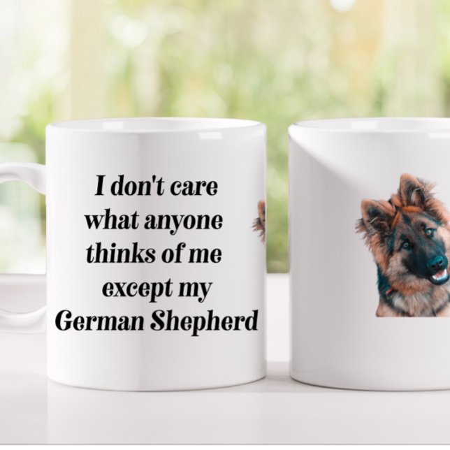 Tysk Shepherd Funny Gift Mugg Smiling (Skapare uppladdad)