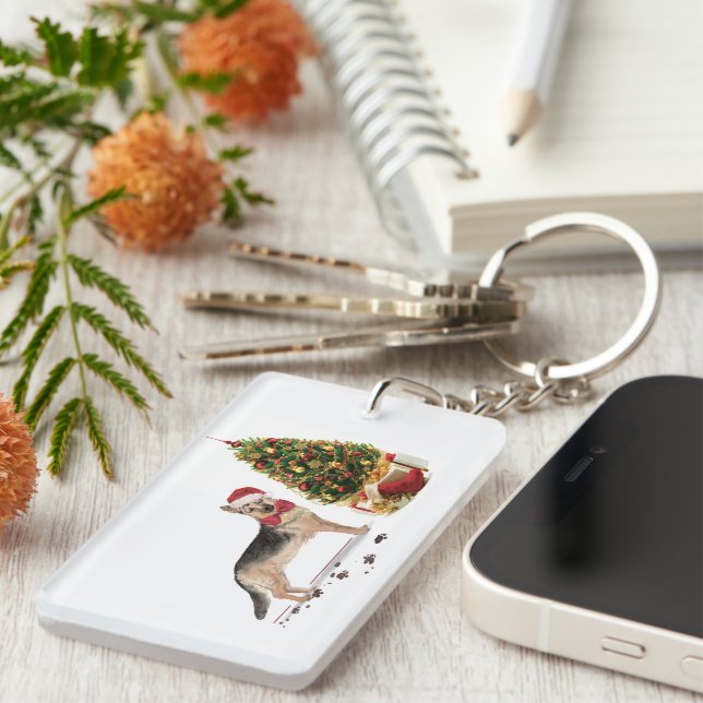 Tysk Shepherd Funny jul Hund med Träd (Högra Framsidan)