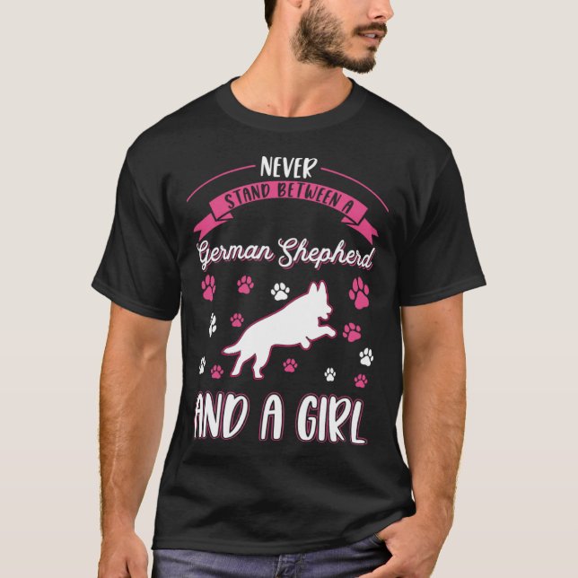 Tysk Shepherd Girl T Shirt (Framsida)