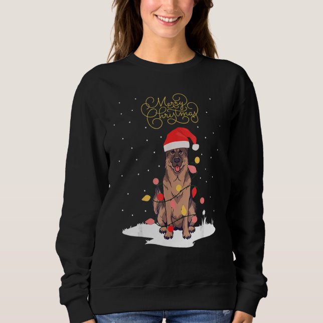 Tysk Shepherd God jul Julafton Shepherd Chri T Shirt (Framsida)
