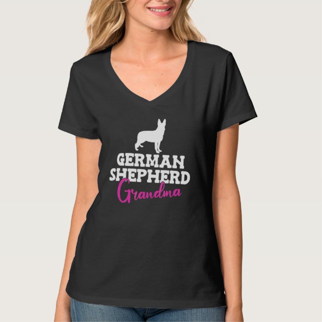 Tysk Shepherd Grandma Rolig hund T Shirt (Framsida)