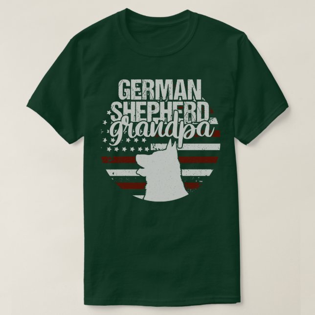 Tysk Shepherd Grandpa T Shirt (Design framsida)