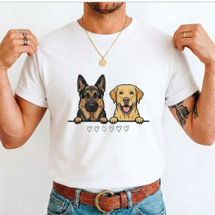 Tysk Shepherd & Gul Labrador för hundälskare T Shirt