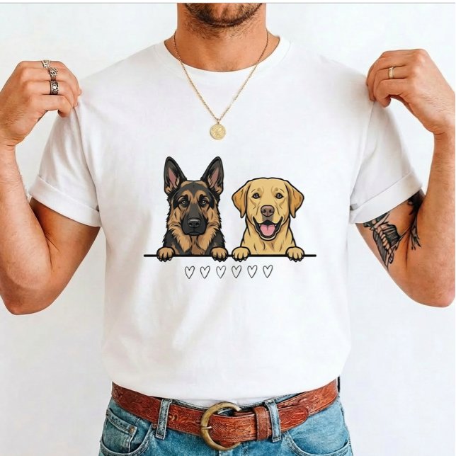 Tysk Shepherd & Gul Labrador för hundälskare T Shirt (Skapare uppladdad)