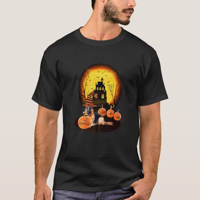 Tysk Shepherd Halloween För Barn Mamma Pappa Kärle T Shirt (Framsida)