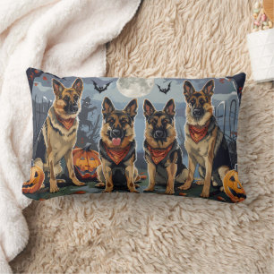 Tysk Shepherd Halloween Kuslig Lumbarkudde