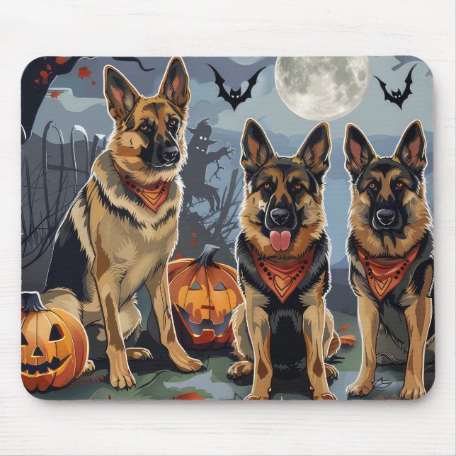 Tysk Shepherd Halloween Kuslig Musmatta (Framsidan)