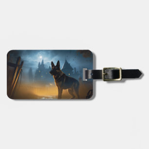 Tysk Shepherd Halloween Scary Bagagebricka