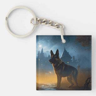 Tysk Shepherd Halloween Skräckinjagande