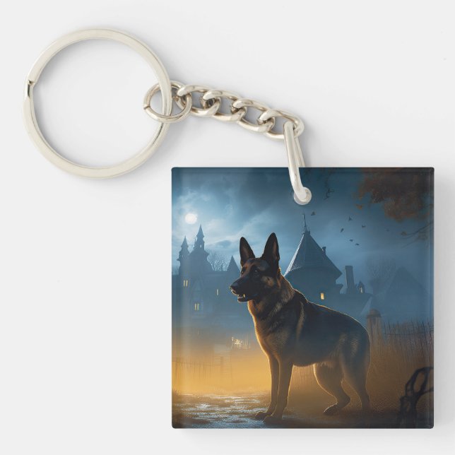 Tysk Shepherd Halloween Skräckinjagande (Framsidan)