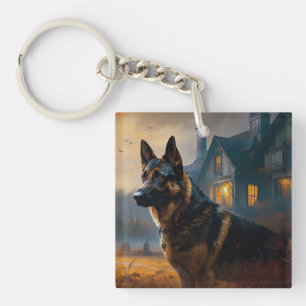 Tysk Shepherd Halloween Skräckinjagande