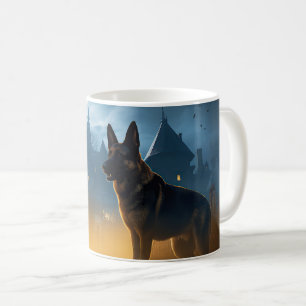 Tysk Shepherd Halloween Skräckinjagande Kaffemugg