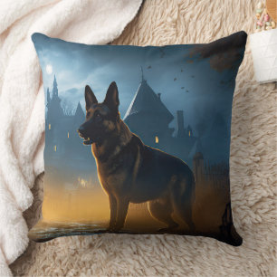 Tysk Shepherd Halloween Skräckinjagande Kudde