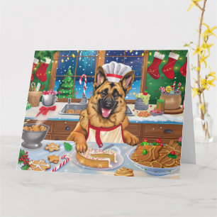 Tysk Shepherd Helgdag Baking: God jul Kort