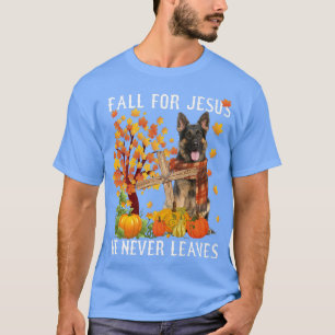 Tysk shepherd Höstfall för Jesus Han Lea T Shirt