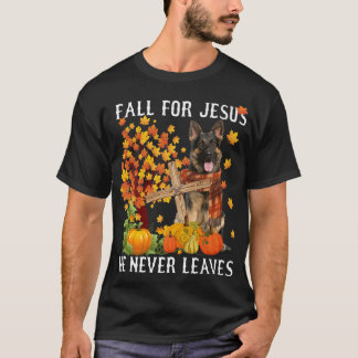 Tysk shepherd Höstfall för Jesus Han Lea T Shirt