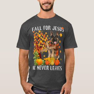 Tysk shepherd Höstfall för Jesus Han Lea T Shirt
