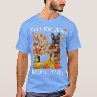 Tysk shepherd Höstfall för Jesus Han Lea T Shirt