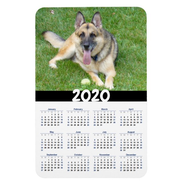 Tysk Shepherd Hund 2020 Calendar Magnet (Vertikal)
