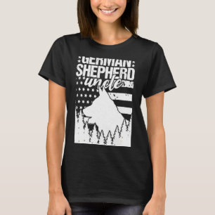 Tysk Shepherd Hund American Flagga 4:e Jul T Shirt