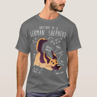 Tysk Shepherd Hund Anatomy T Shirt