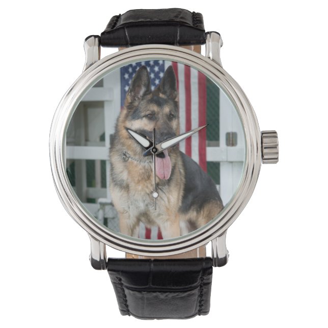 Tysk Shepherd Hund Armbandsur (Framsida)