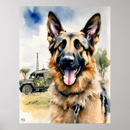 Tysk Shepherd - Hund Art Print Poster
