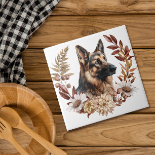 Tysk Shepherd Hund Autumn Wandeans Kakelplatta