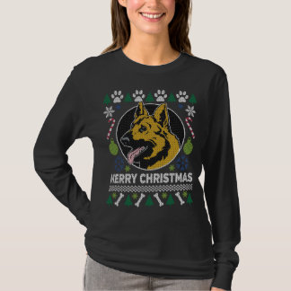 Tysk Shepherd Hund aveln Ugly jul Sweater Tee Shirt