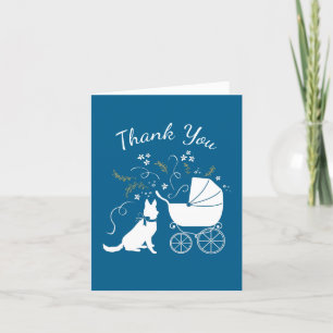 Tysk Shepherd Hund Baby Shower Blue Boy Tack Kort