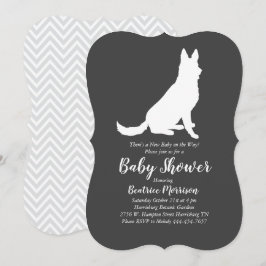 Tysk Shepherd Hund Baby Shower Gender Neutral Inbjudningar
