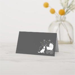 Tysk Shepherd Hund Baby Shower Genderless Placeringskort