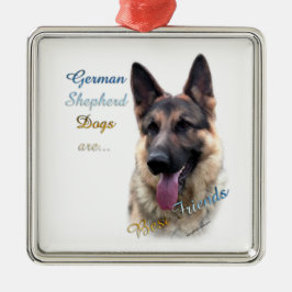 Tysk Shepherd Hund Best Friend Julgransprydnad Metall