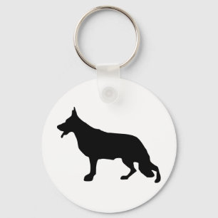 Tysk Shepherd Hund Black Nyckelring