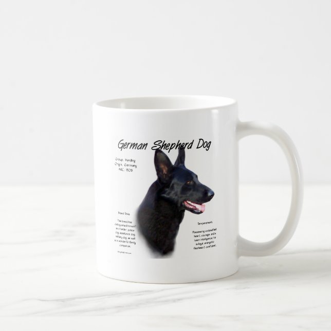 Tysk Shepherd Hund (blkB) Historikdesign Kaffemugg (Höger)